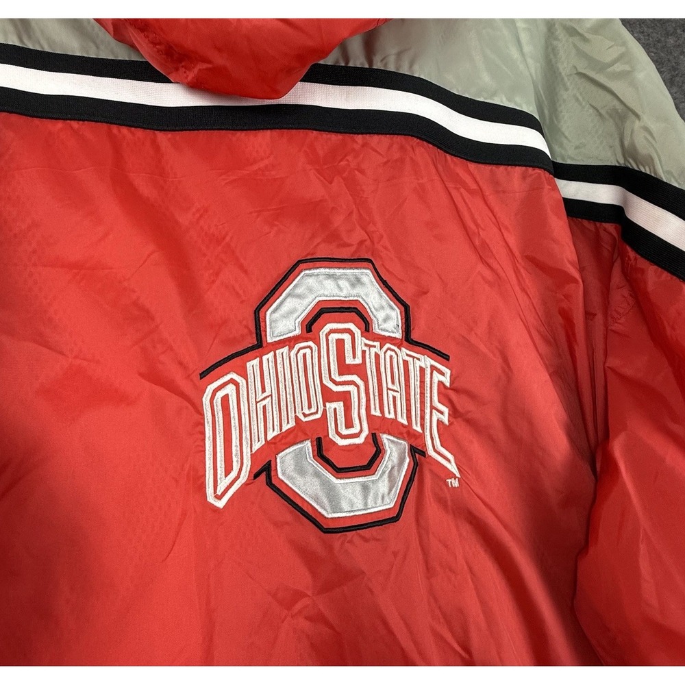 VINTAGE  1990's Ohio State Buckeyes‎ Jerzees Full Zip Windbreaker Jacket-XL